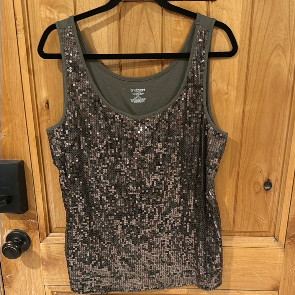 Lane Bryant Sequin Tank Top - Gray